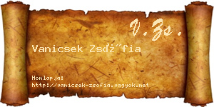 Vanicsek Zsófia névjegykártya