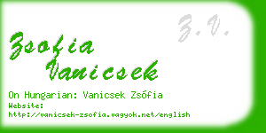 zsofia vanicsek business card